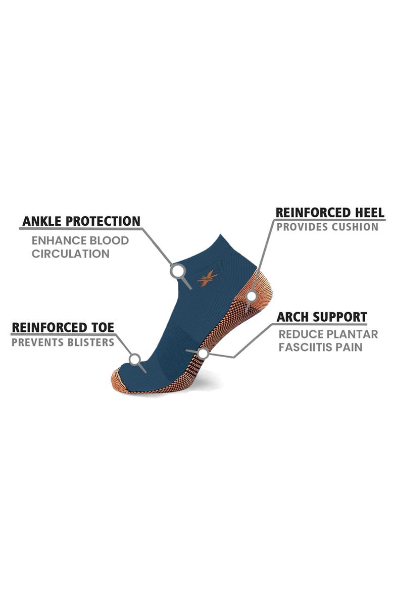 3-Pack Copper Infused Ankle Length Compression Socks, Alternate, color, URBAN DUSK