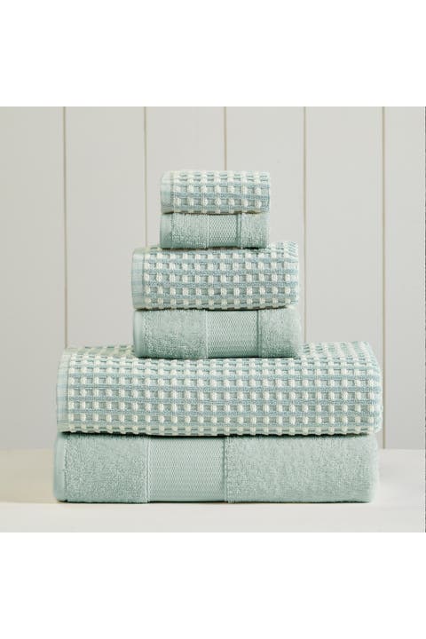 Luxury Spa Cobblestone Quick Dry 6-Piece Towel Set - White