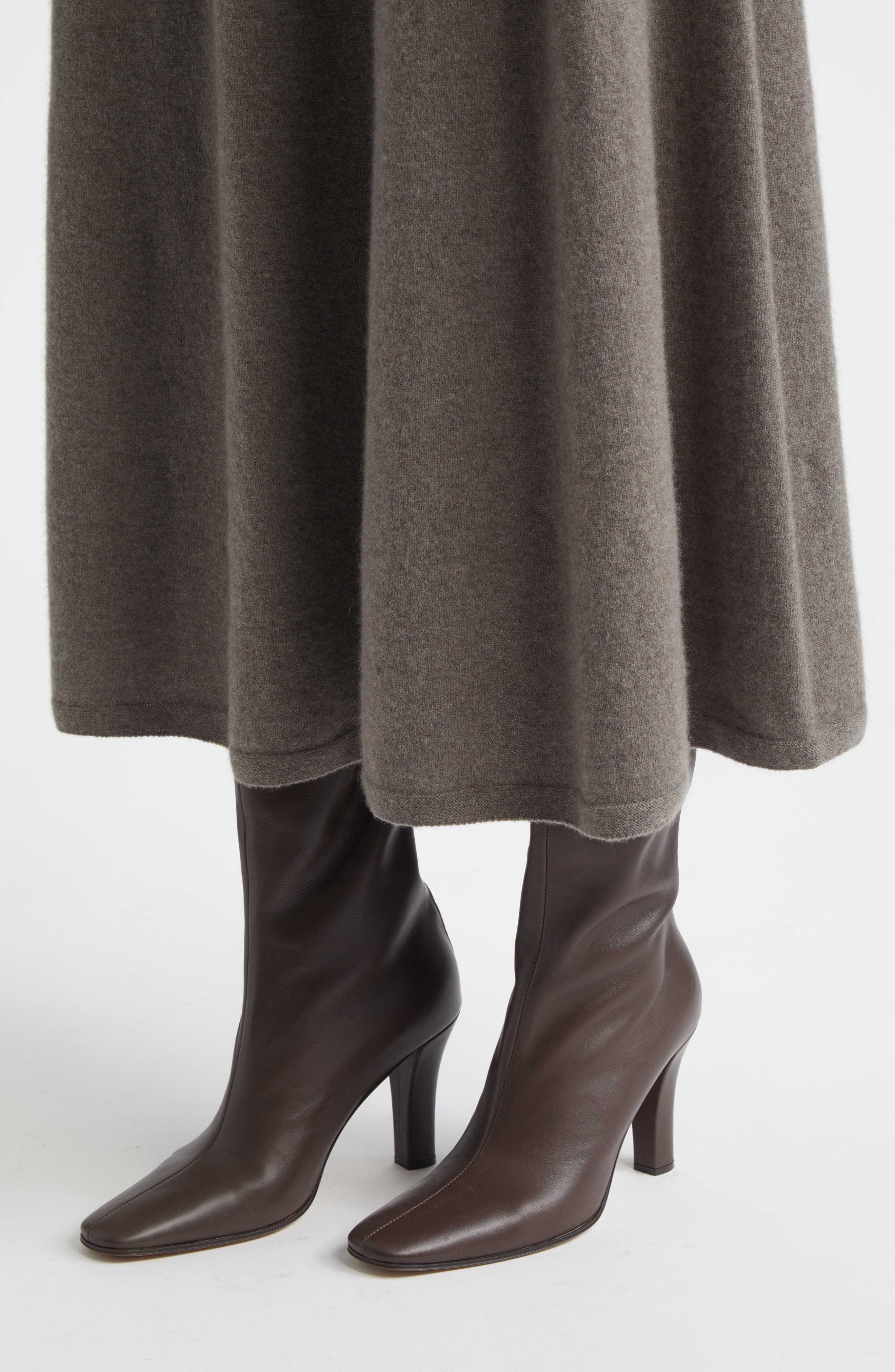 The Row Mona Knee High Boot, Alternate, color, Vintage Brown