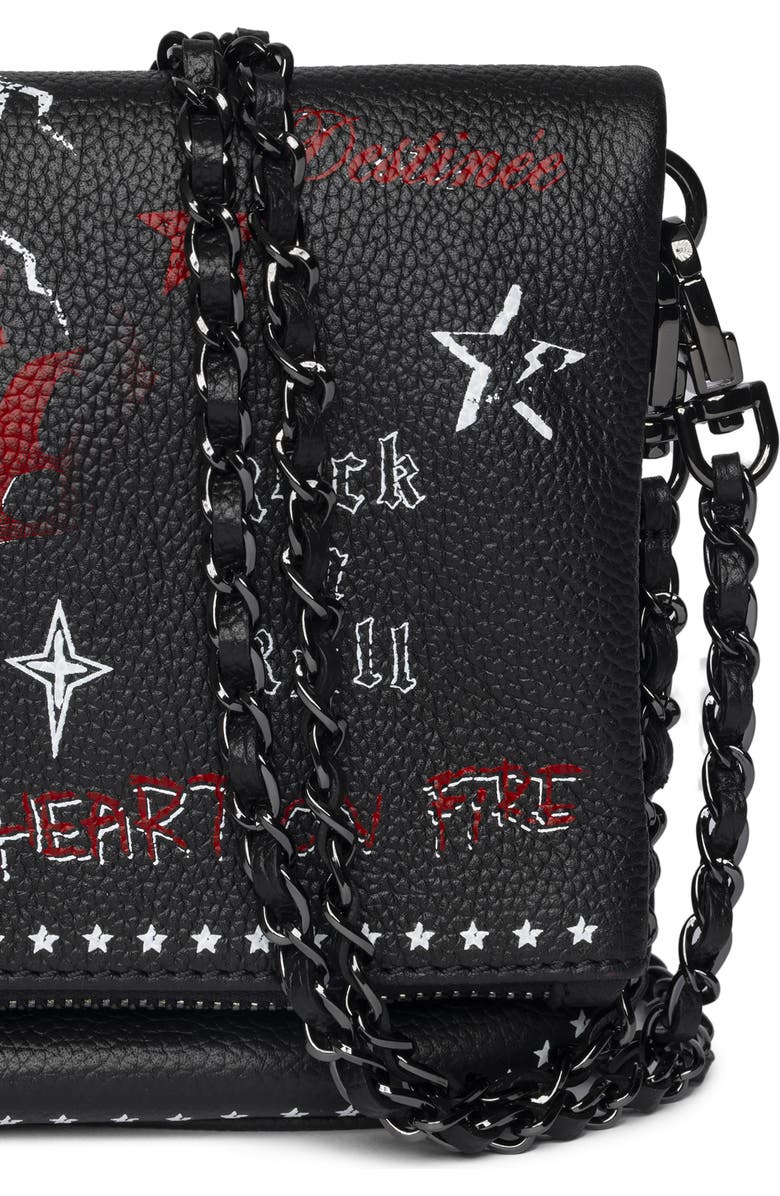 Zadig & Voltaire Rock Grained Leather Punk Crossbody Bag, Alternate, color,