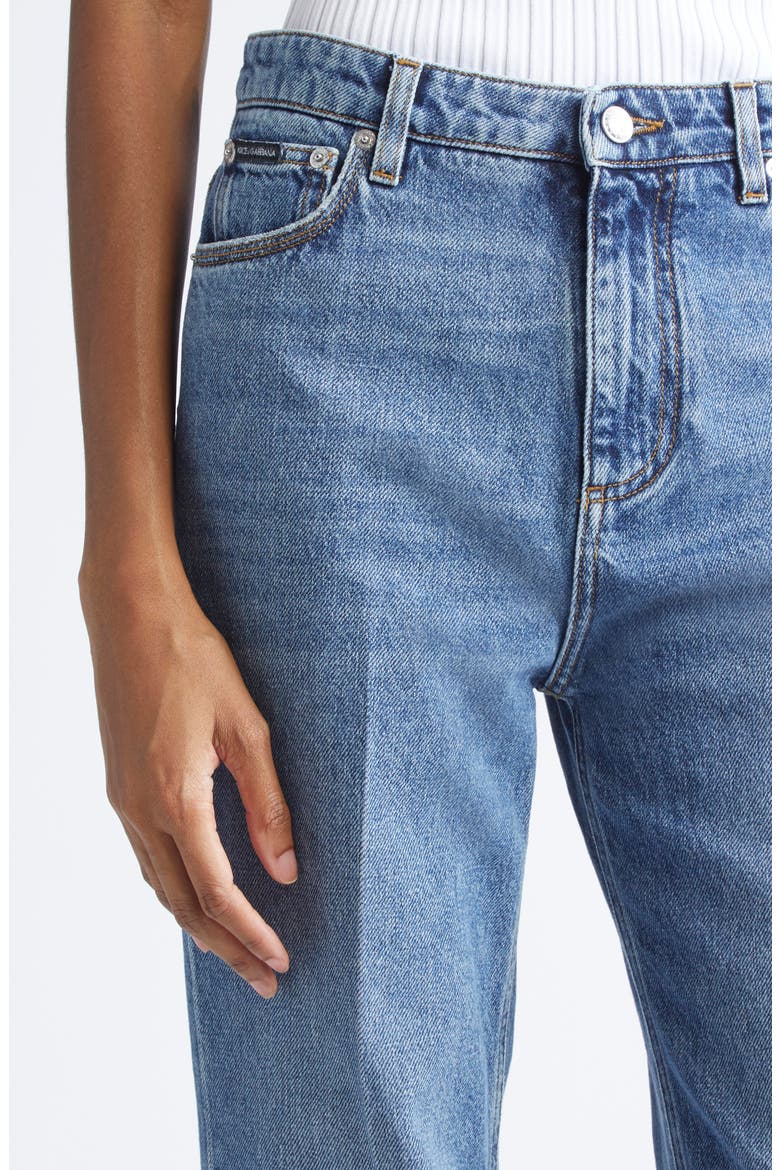 Pleated High Waist Wide Leg Denim Trousers, Alternate, color, S9001 BLUE