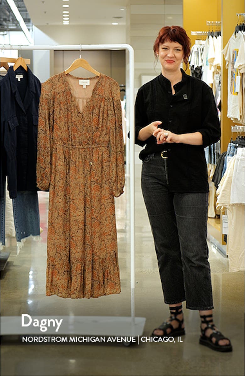 Ophelia Floral Long Sleeve Crinkle Chiffon Dress, sales video thumbnail