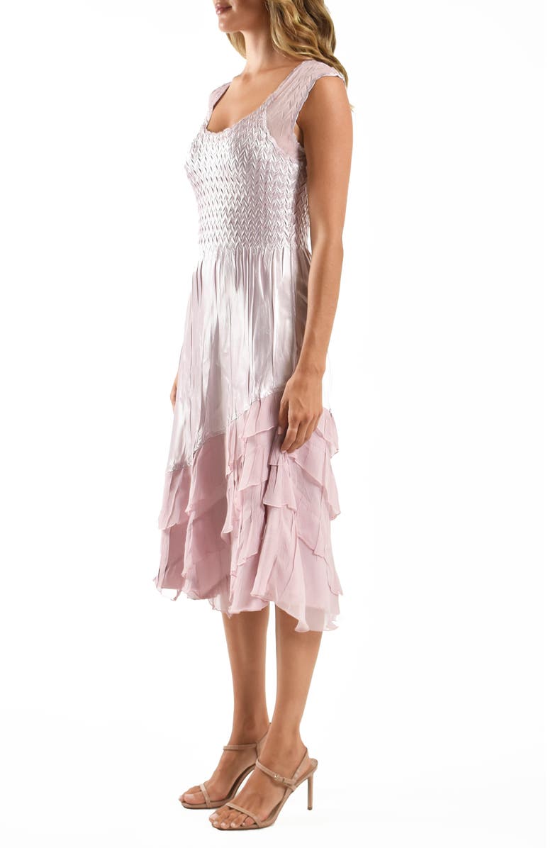 Komarov Charmeuse & Chiffon Dress with Jacket, Alternate, color, Lotus