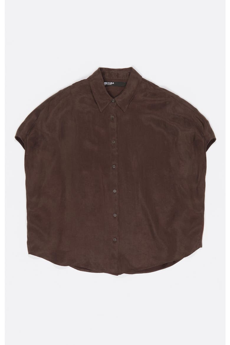 Fluid Cape Shirt, Alternate, color, DARK BROWN