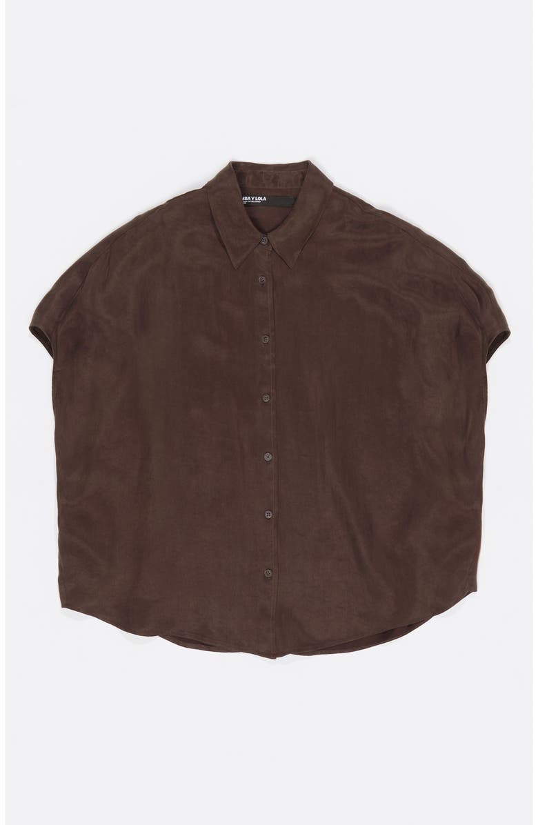 Bimba y Lola Fluid Cape Shirt, Alternate, color, Dark Brown