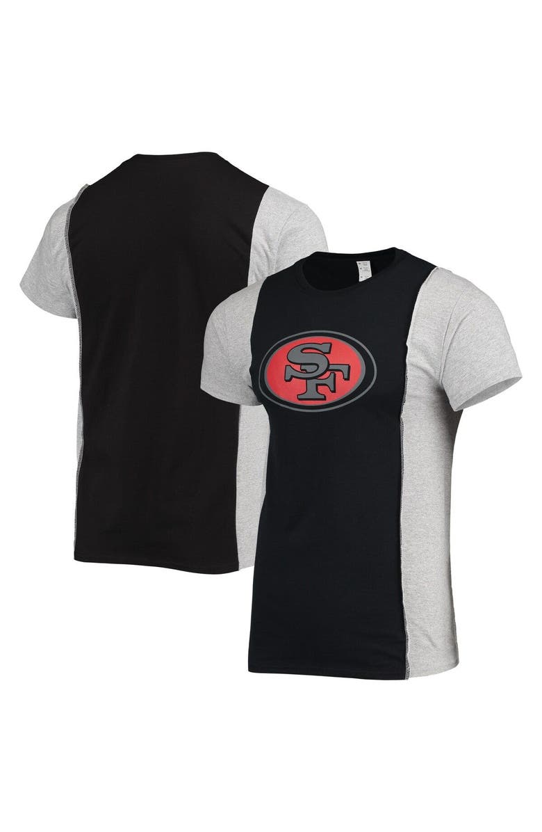 REFRIED APPAREL Men's Refried Apparel Black/Heathered Gray San Francisco 49ers Sustainable Split T-Shirt, Main, color, Black