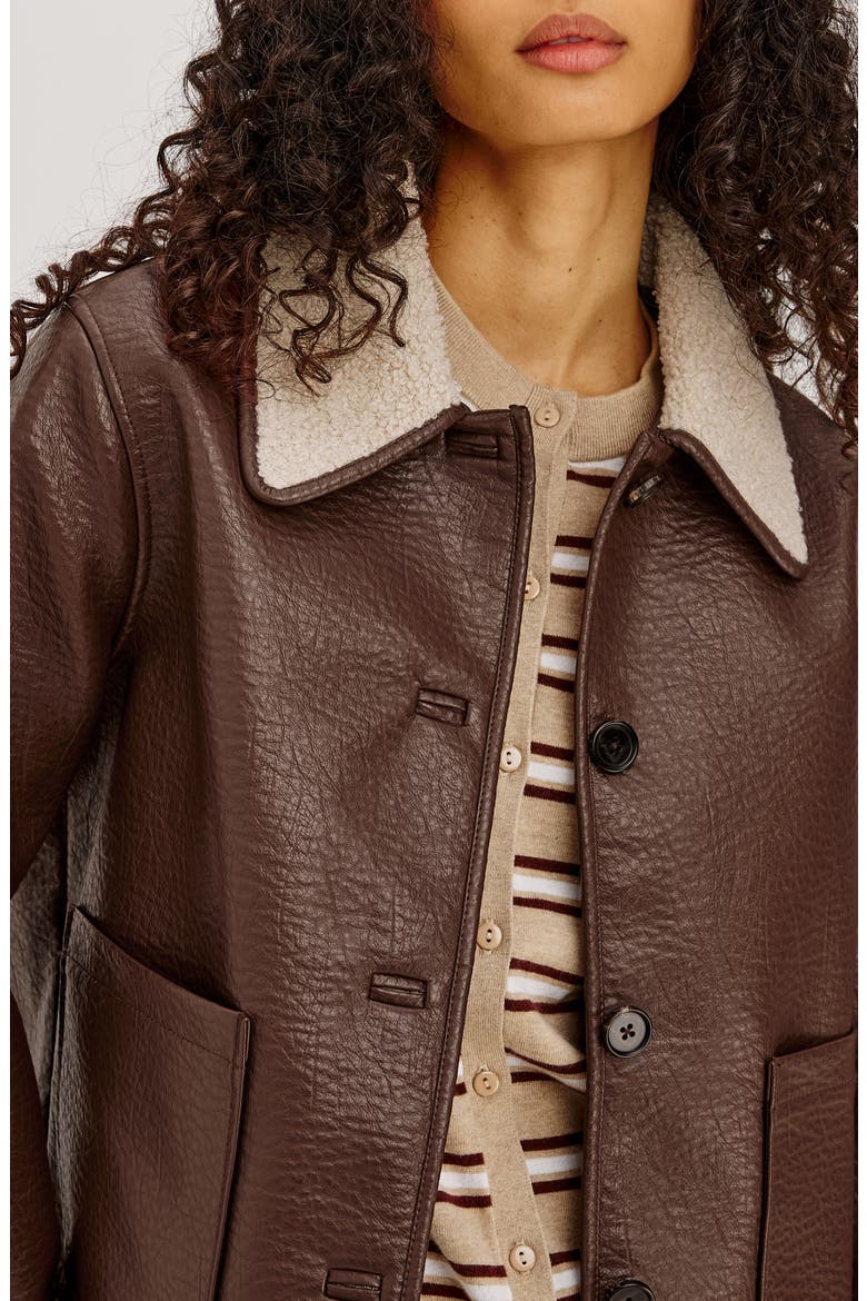 Terra Faux Leather Jacket, Alternate, color, ESPRESSO