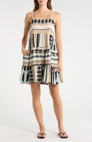 Elan Tiered Cotton Cover-Up Dress