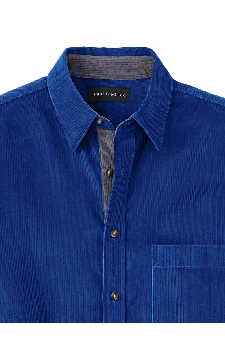 Paul Fredrick Slim Fit Cotton Corduroy Casual Shirt, Alternate, color, Blue