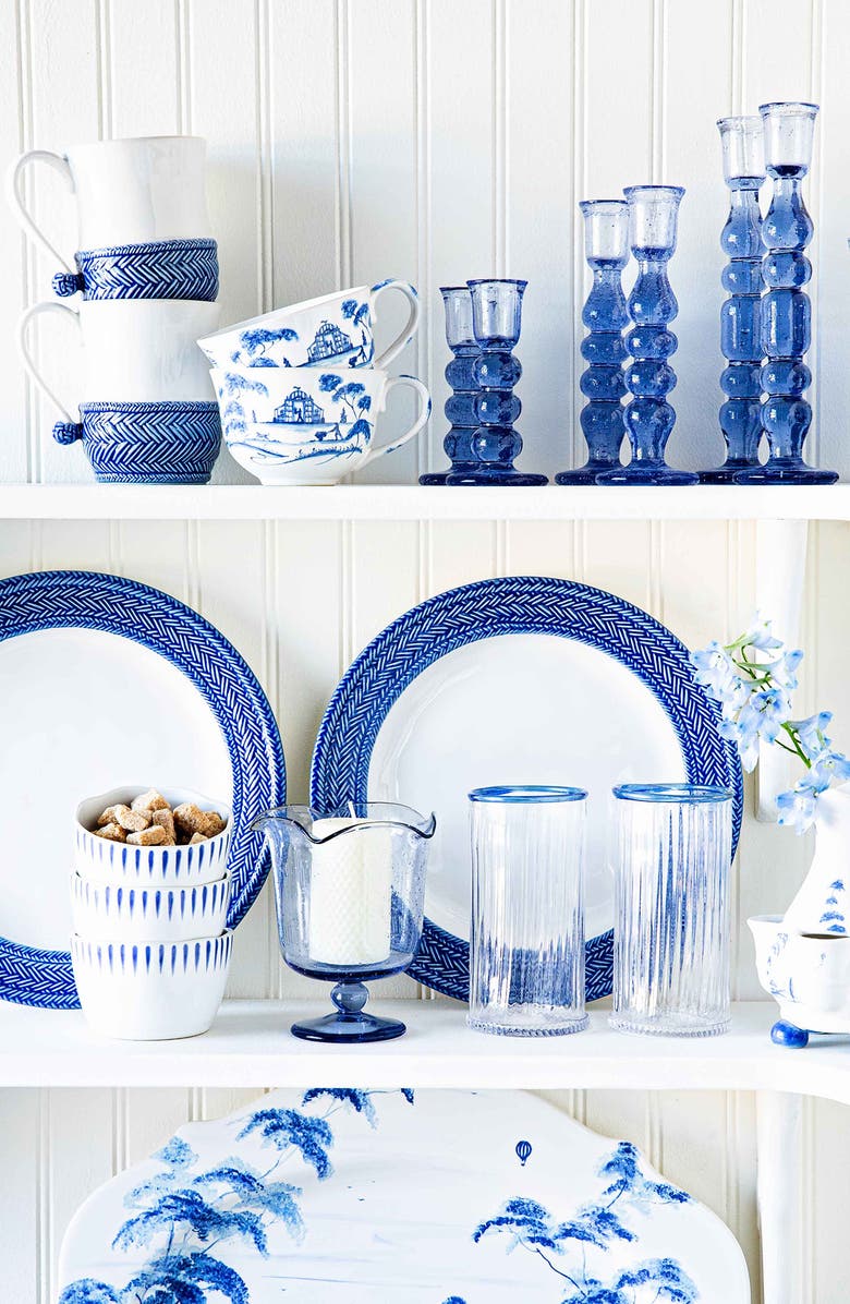 Juliska Provence Set of 2 Candlesticks, Alternate, color, Chambray