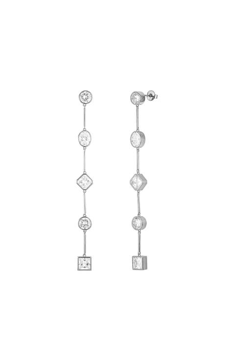 Carmela Bezel Crystal Drop Earrings