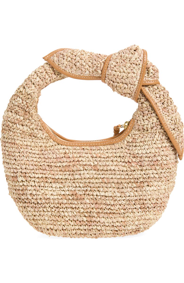 POOLSIDE The Josie Raffia Knot Bag, Alternate, color, Mixed Natural