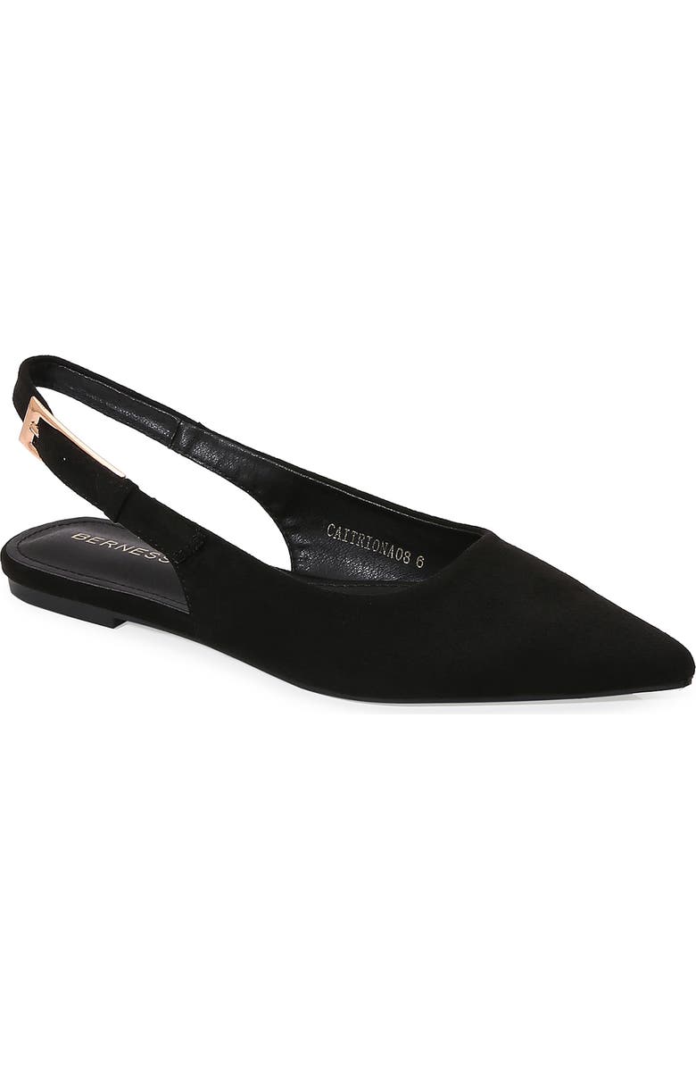 BERNESS Caitriona Pointed Toe Slingback Flat, Main, color, Black Sde