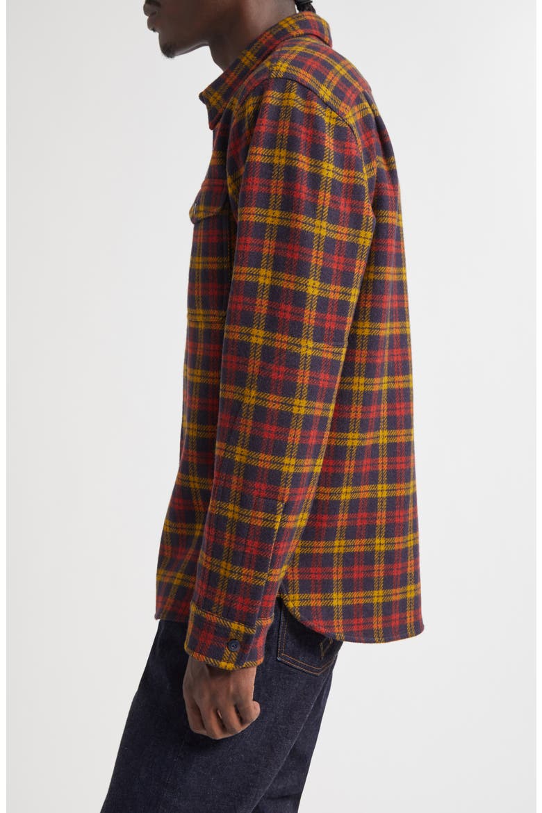 Walker Plaid Wool Flannel Work Shirt, Alternate, color, RED/ YELLOW