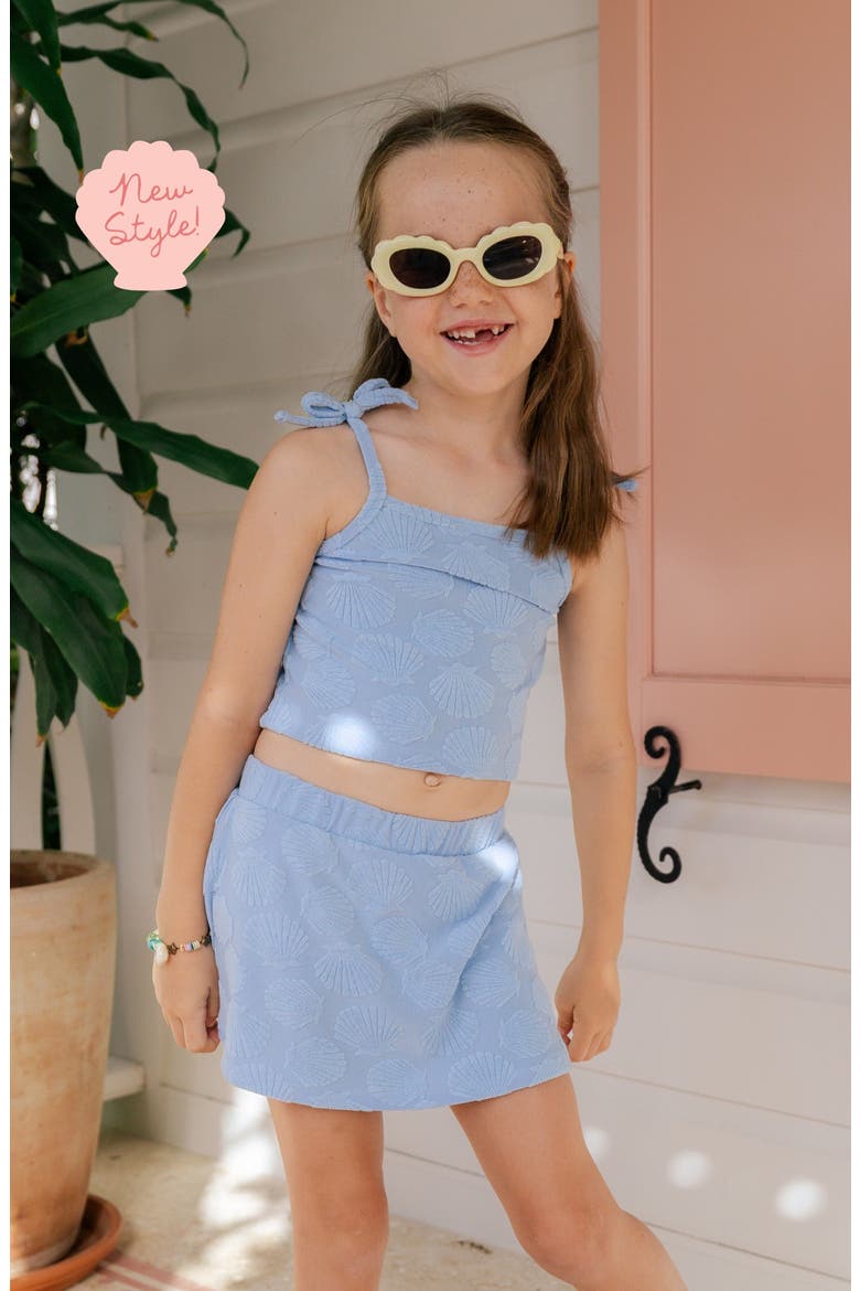 Seashell Terry Tank Skort Set, Alternate, color, Blue Seashell