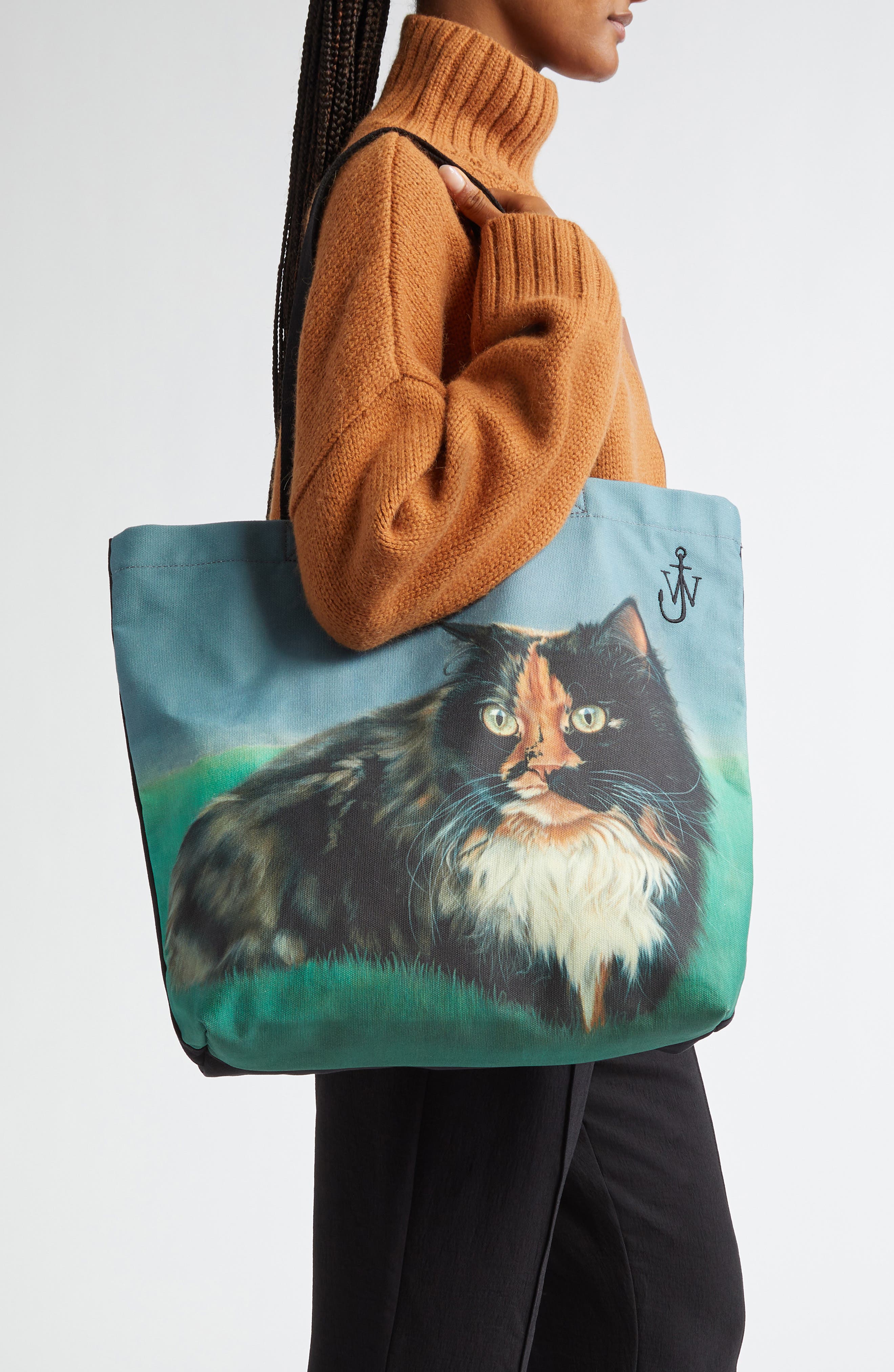 JW Anderson Cat Canvas Tote, Alternate, color, 