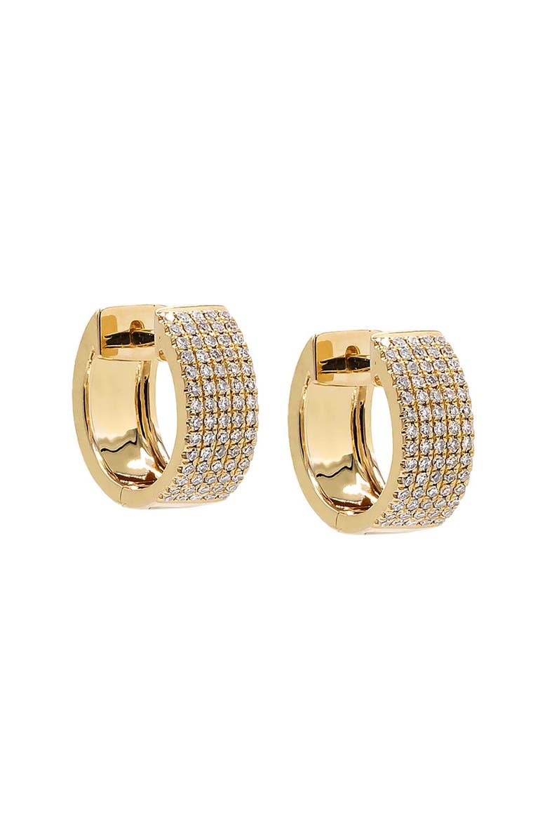 BY ADINA EDEN Diamond Pave Five Row Huggie Earring 14K, Main, color,