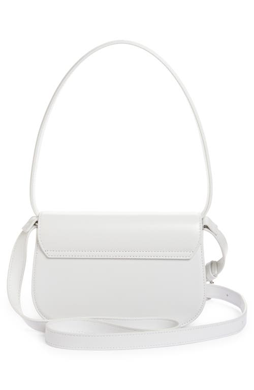 Diesel 1dr White Shoulder Bag With Oval D Patch In Leather Woman In White