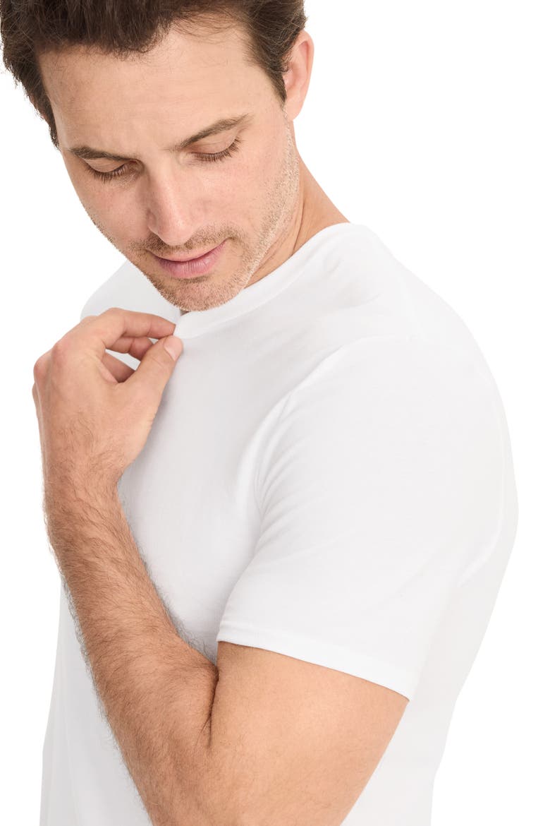 Mens Cotton Stretch Crew Neck Undershirt - 6 Pack, Alternate, color, Diamond White
