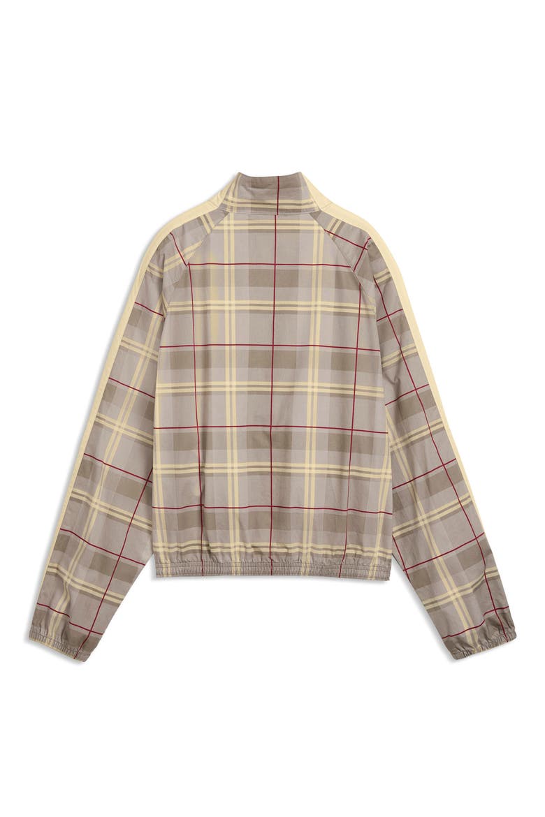 T7 Relaxed Tartan Woven Track Jacket, Alternate, color, MOUSE GRAY