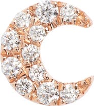 MARIA TASH Small Diamond Moon Stud Earring