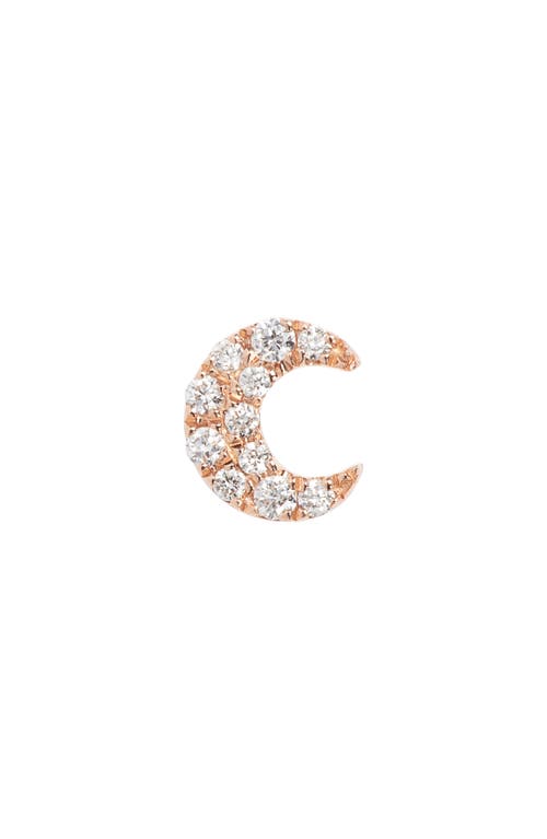 Maria Tash Small Diamond Moon Stud Earring In Gold