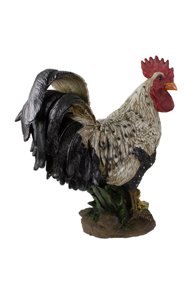 Northlight 17" Standing Rooster Outdoor Garden Statue, Alternate, color, White