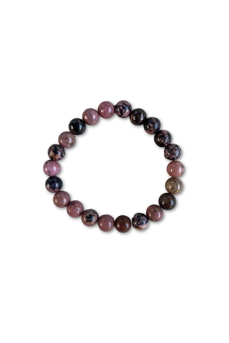 Crystal Healing Beaded Bracelet, Main, color, Rhodonite