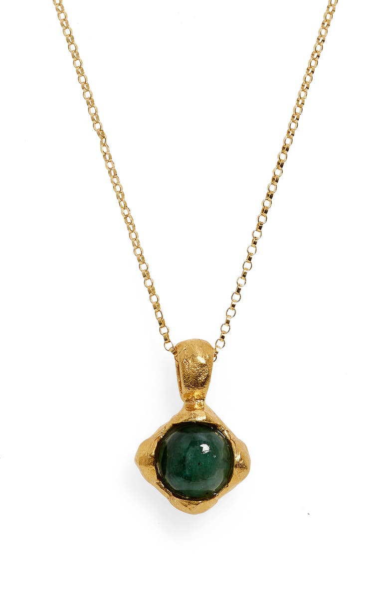 Alighieri The Eye of the Storm Emerald Pendant Necklace, Main, color, 