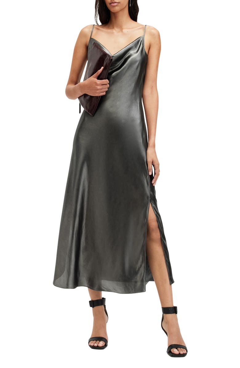 Hadley Metallic Satin Slipdress