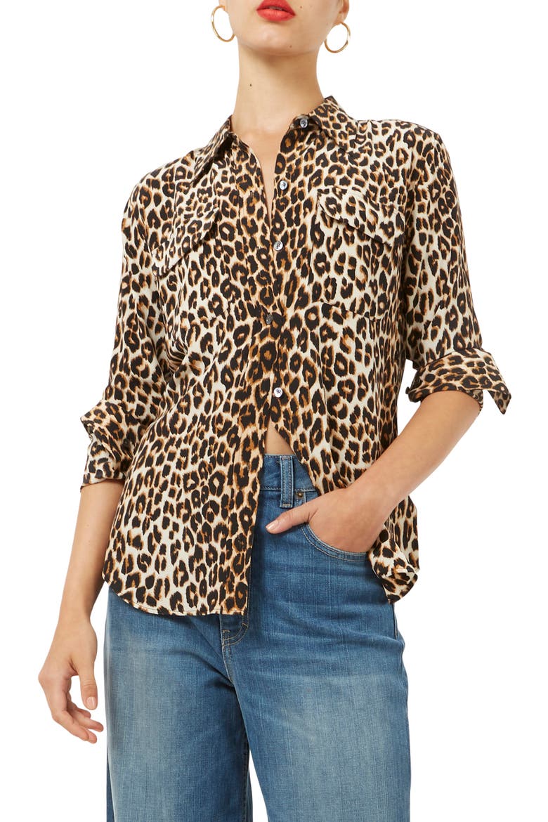 'Slim Signature' Silk Shirt, Alternate, color, NATURAL
