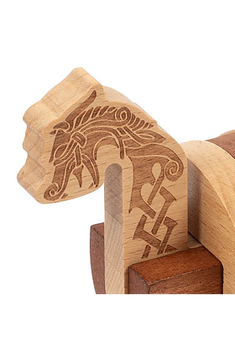 Viking Long Boat 3D Wooden Handheld Brainteaser Puzzle, Alternate, color, Multicolored