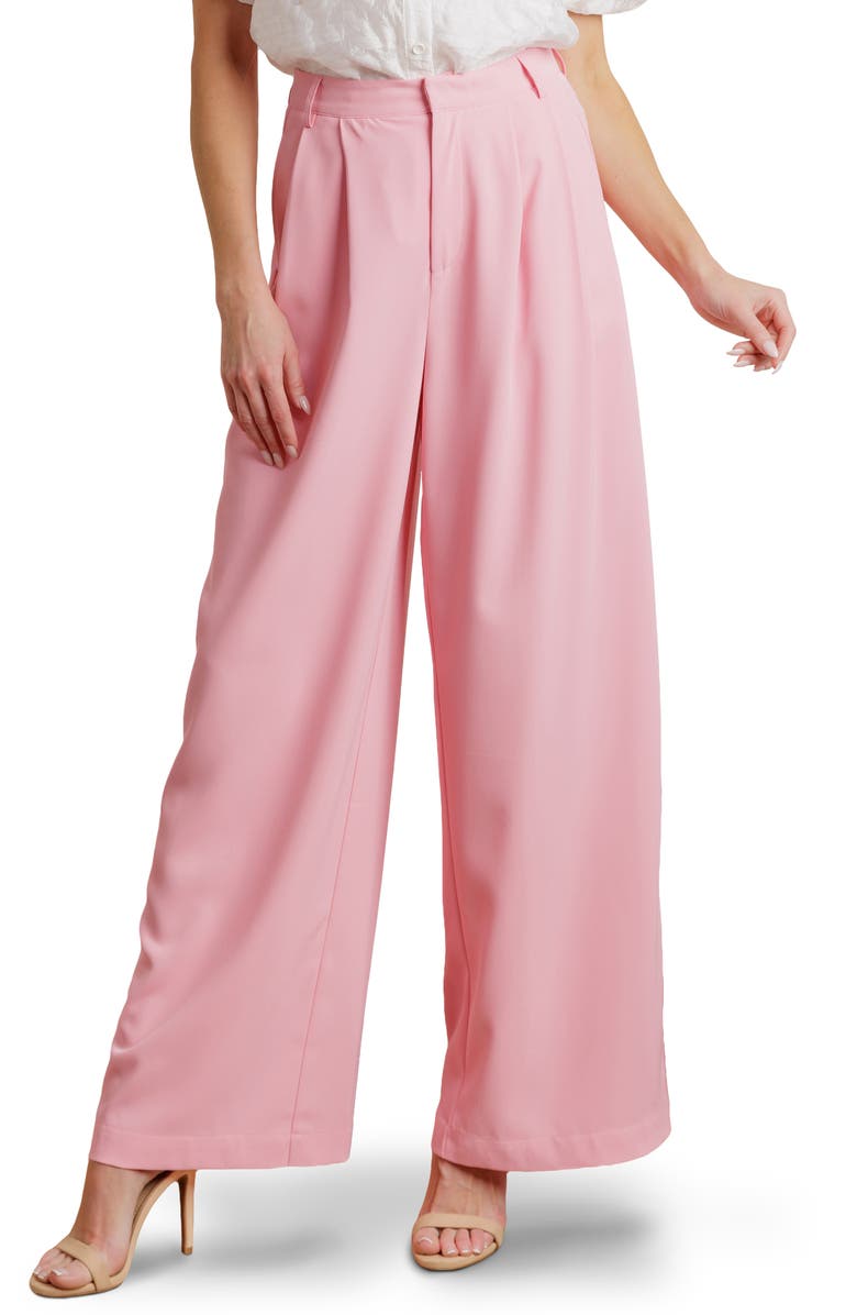 FLYING TOMATO Wide Leg Pants, Main, color, Light Pink