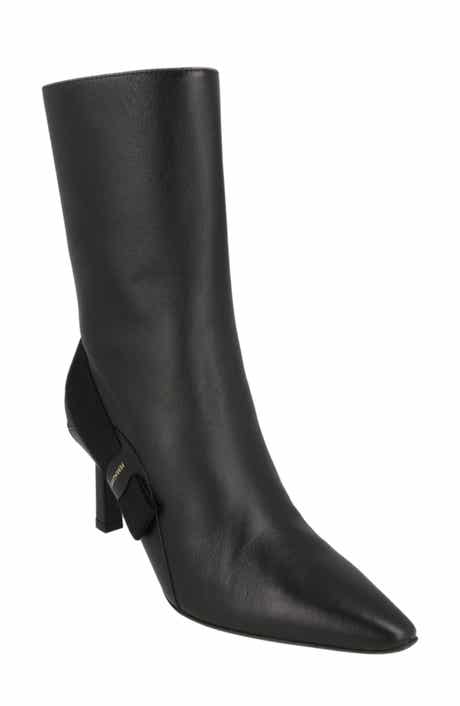 FERRAGAMO Virgilia Leather Kitten Heel Boot