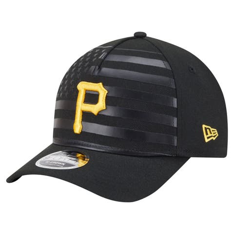 Men's New Era Black Pittsburgh Pirates American Flag 9FORTY M-Crown A-Frame Adjustable Hat