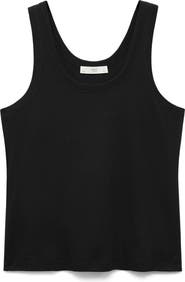 MANGO Scoop Neck Cotton Tank