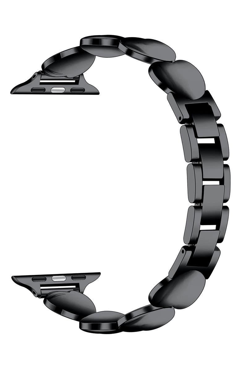 The Posh Tech Aphrodite Heart Bracelet Apple Watch<sup>®</sup> Watchband, Alternate, color, Black