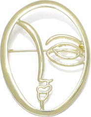 Adornia Lady Face Brooch