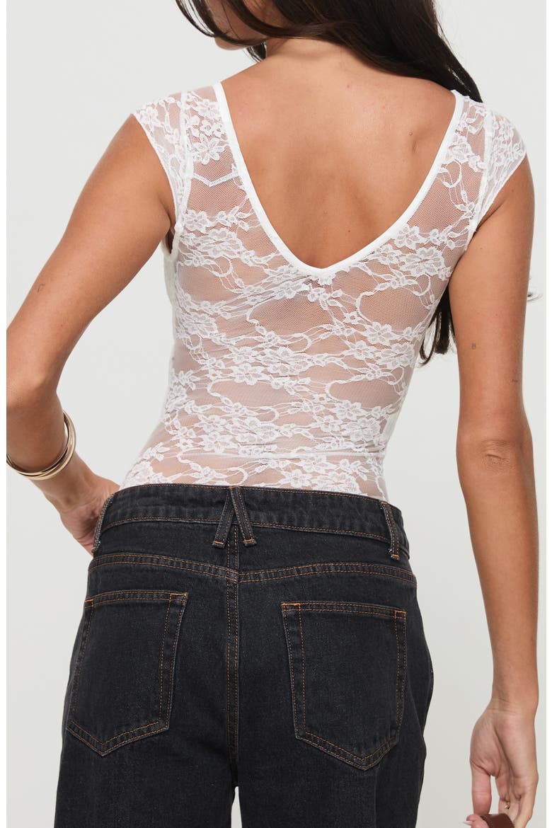Tantalize Embroidered Lace Bodysuit, Alternate, color, WHITE