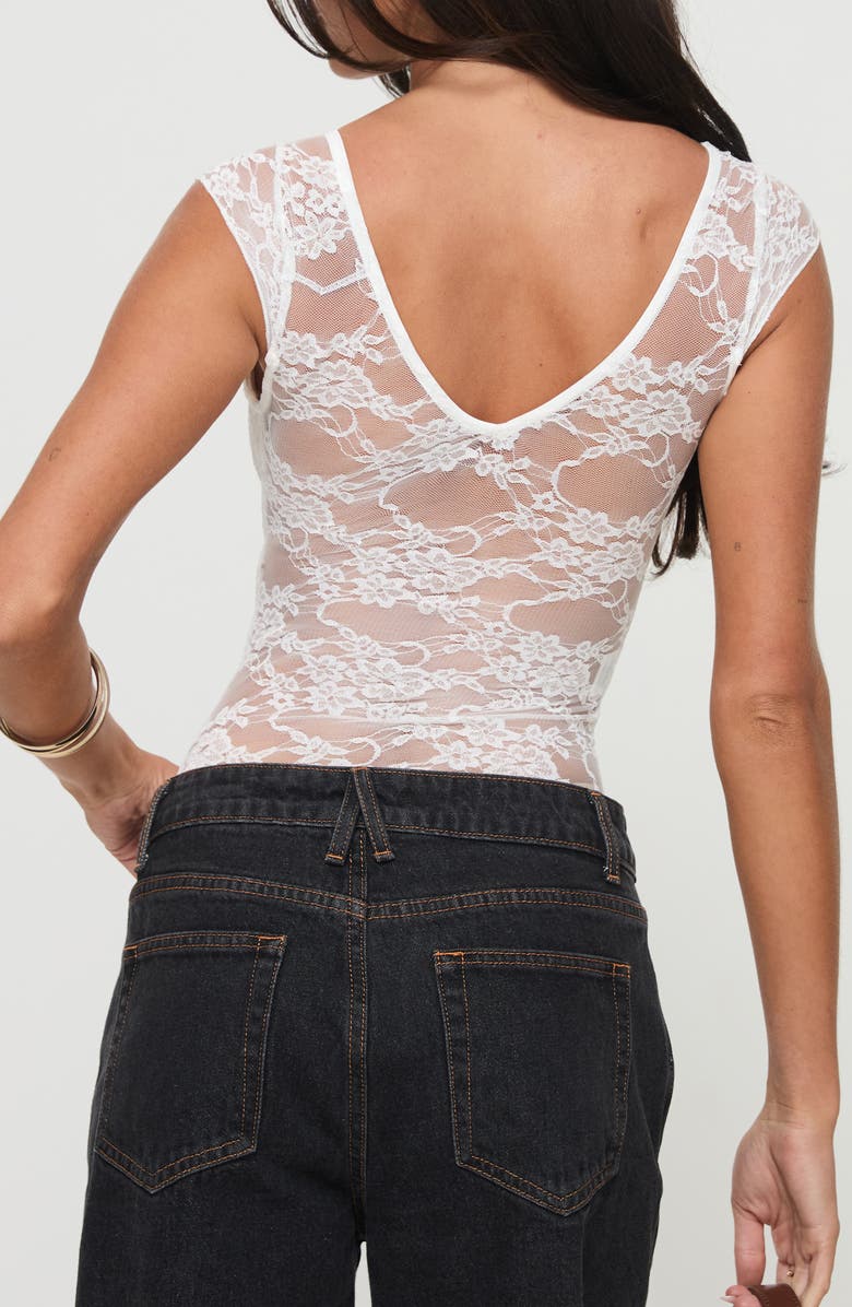 Princess Polly Tantalize Embroidered Lace Bodysuit, Alternate, color, White