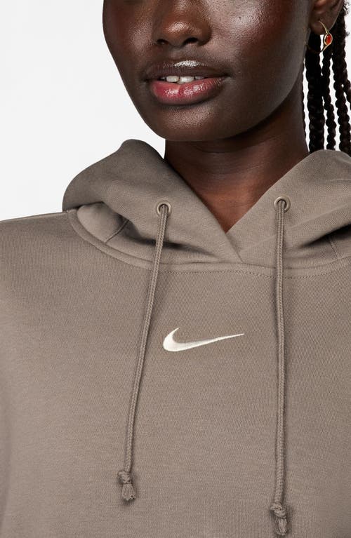 Nike Sportswear Phoenix Oversize Fleece Hoodie In Mink Brown/sail