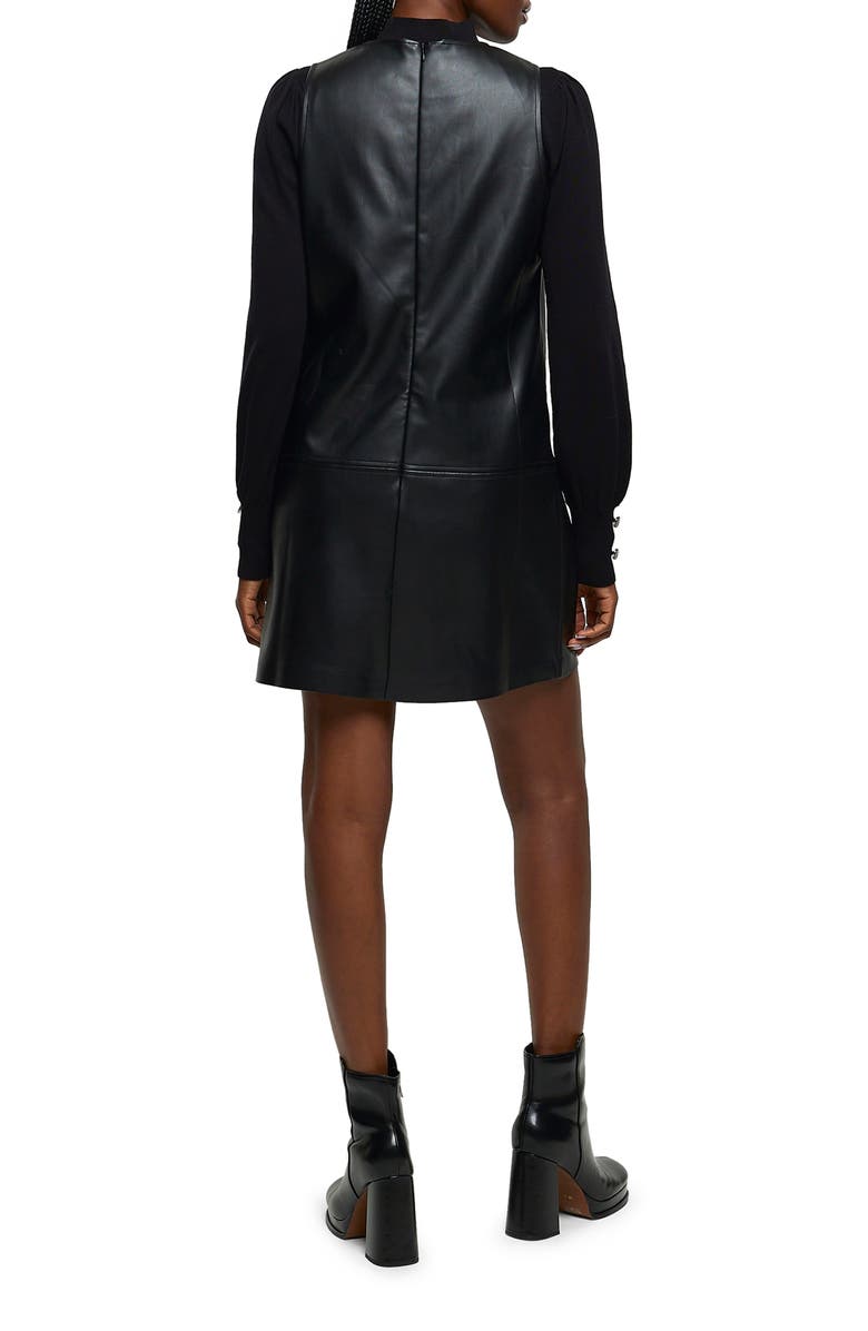 River Island Sleeveless Faux Leather Shift Dress, Alternate, color,