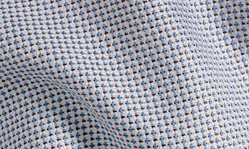 David Donahue Trim Fit Micro Dobby Dress Shirt In Dune/blue