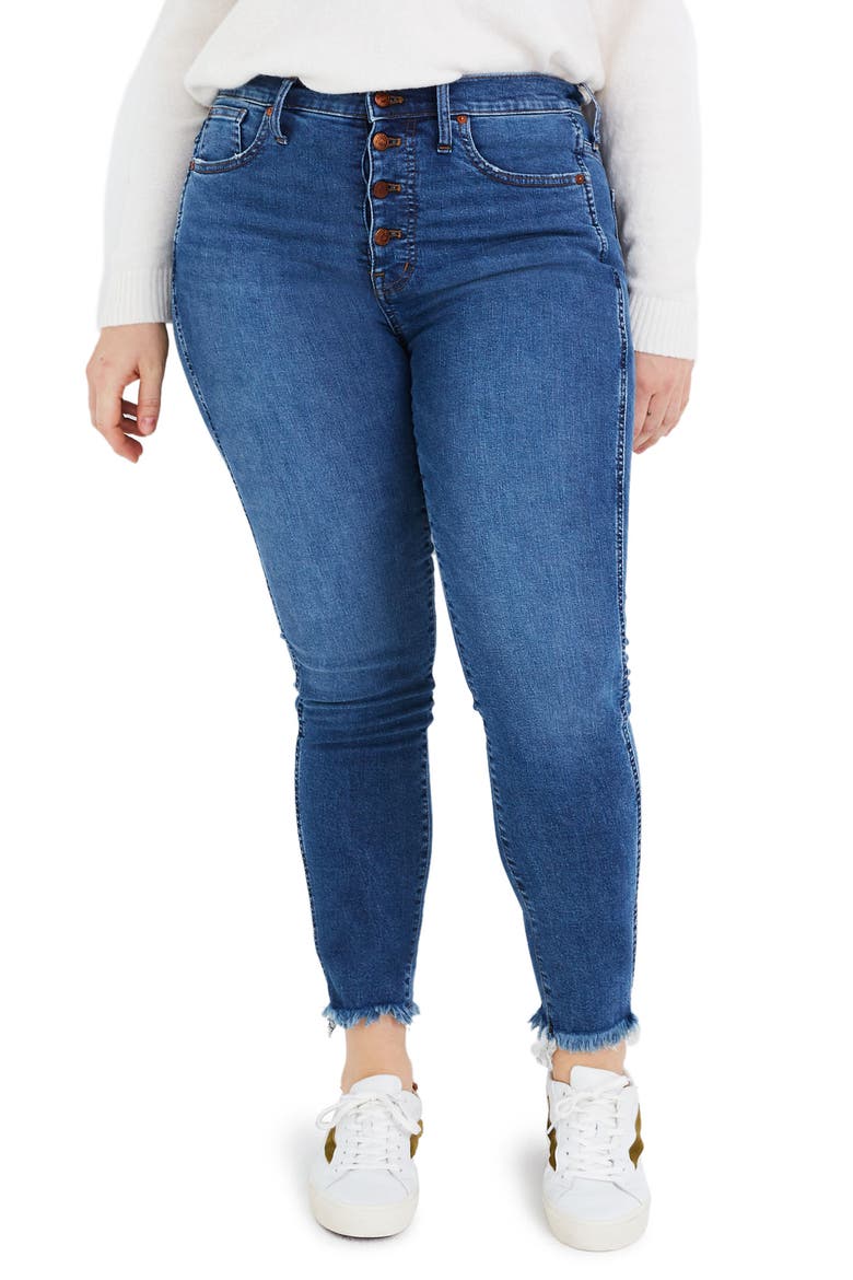 10-Inch High-Rise Skinny Jeans: Button-Front Edition, Alternate, color, MACKEY WASH