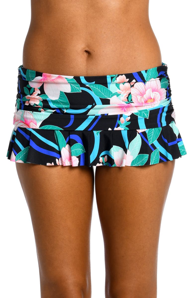 La Blanca Nightfall Ruffle Skirted Bikini Bottoms, Main, color,