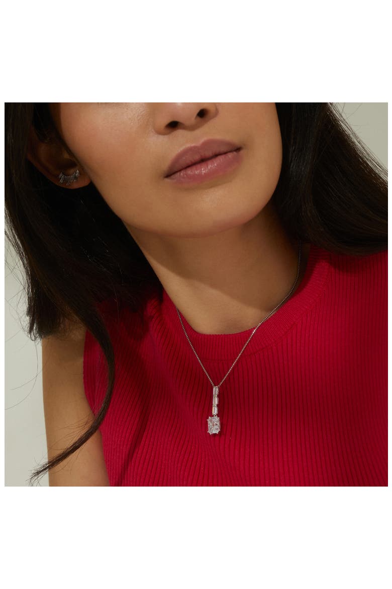 Chateau Cubic Zirconia Pendant Necklace, Alternate, color, RHODIUM