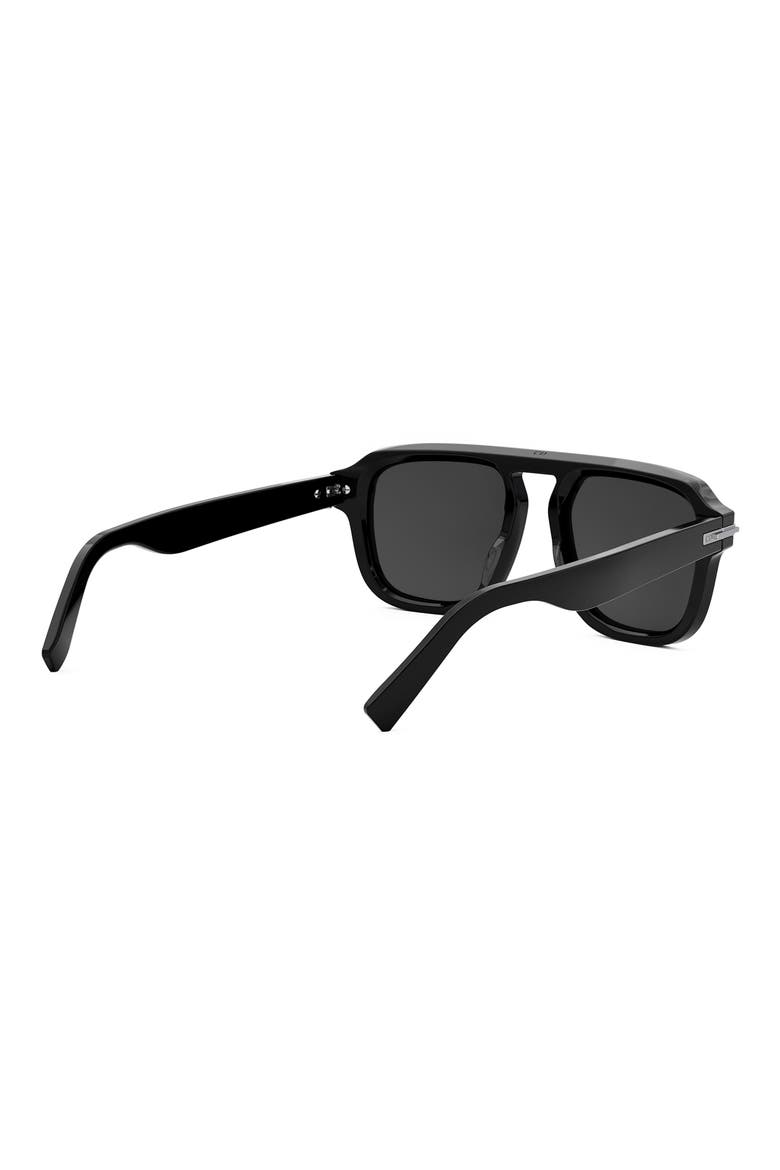 'DiorBlackSuit S15I 52mm Rectangular Sunglasses, Alternate, color, SHINY BLACK / SMOKE