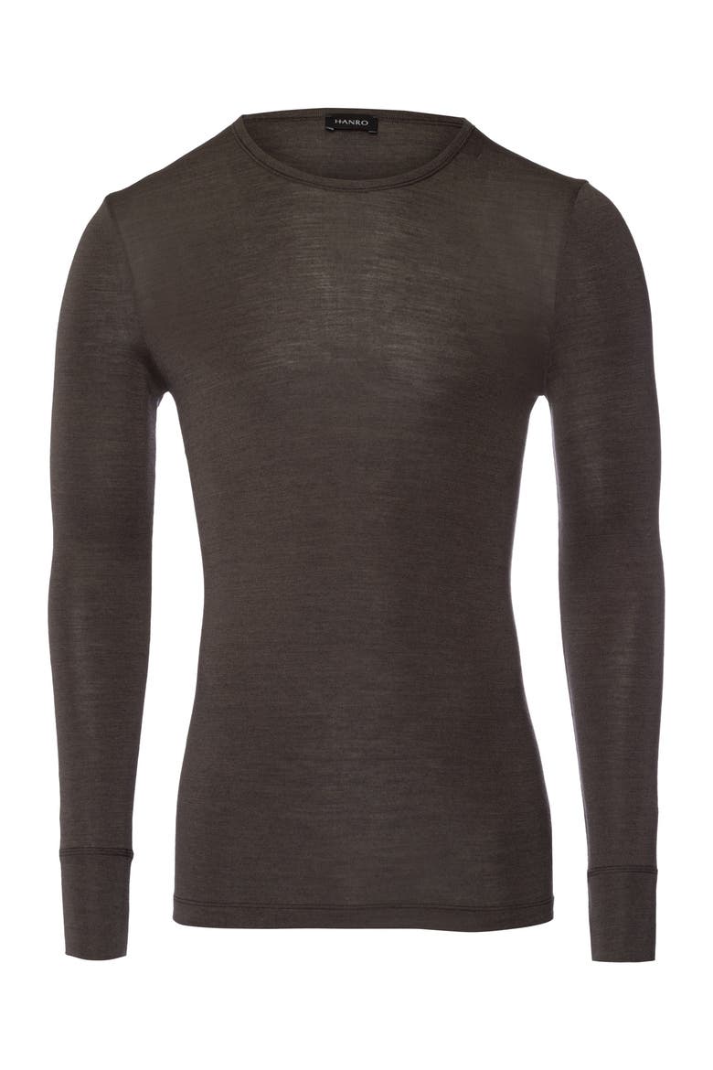 Woolen Silk Wool And Silk Fitted Top, Main, color, Earthy Ink