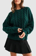 All in Favor Oversize Cable Knit Sweater