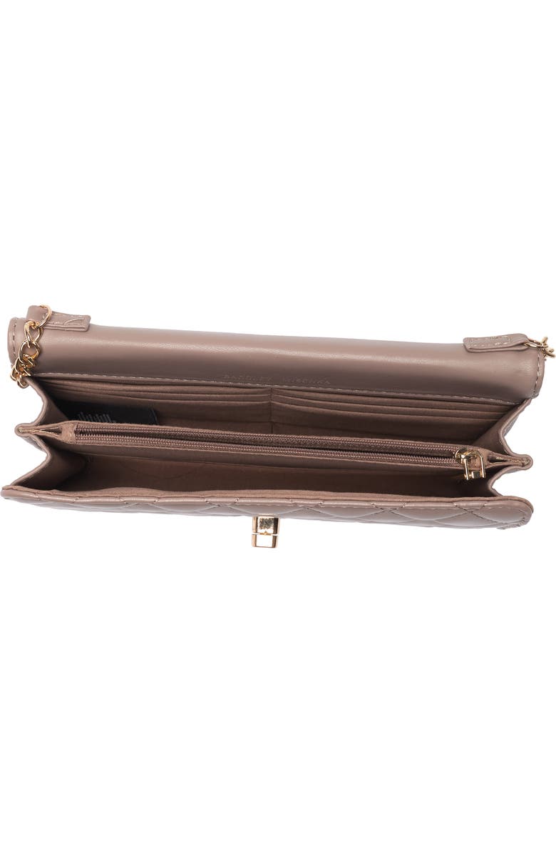Badgley Mischka Collection Diamond Quilt Convertible Crossbody Bag, Alternate, color, Taupe